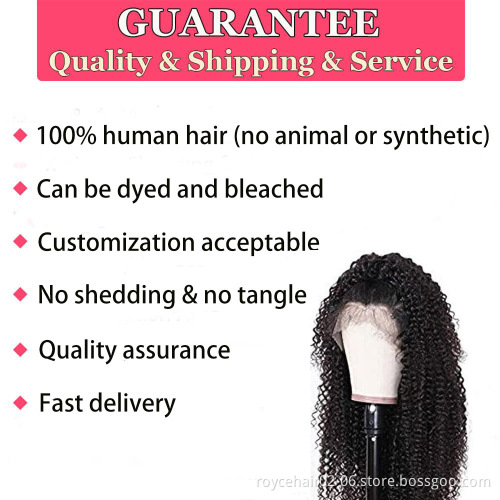 Wholesale Glueless Lace Wig Vendor Peruvian Virgin Human Hair Deep Wave Curly 13x6 Transparent Lace Front Wig With Baby Hair